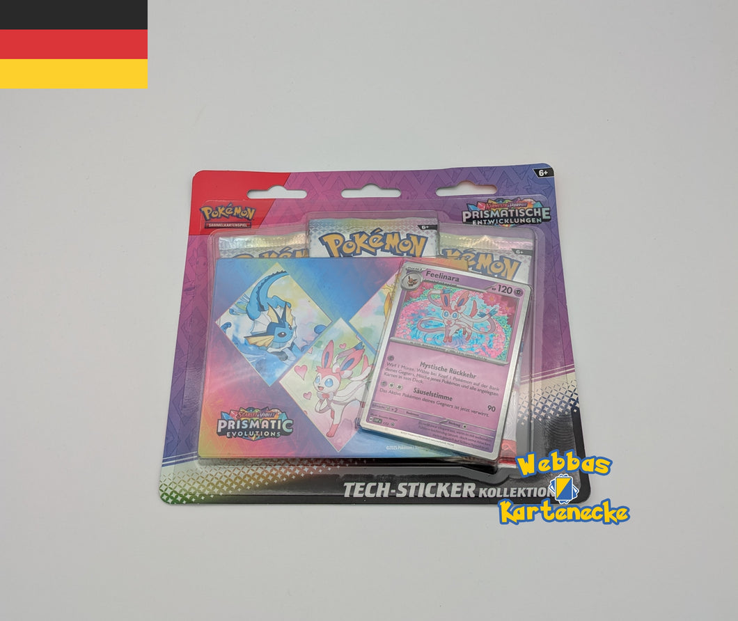Pokemon TCG Karmesin & Purpur Prismatische Entwicklungen Tech-Sticker Kollektion Blister (deutsch)