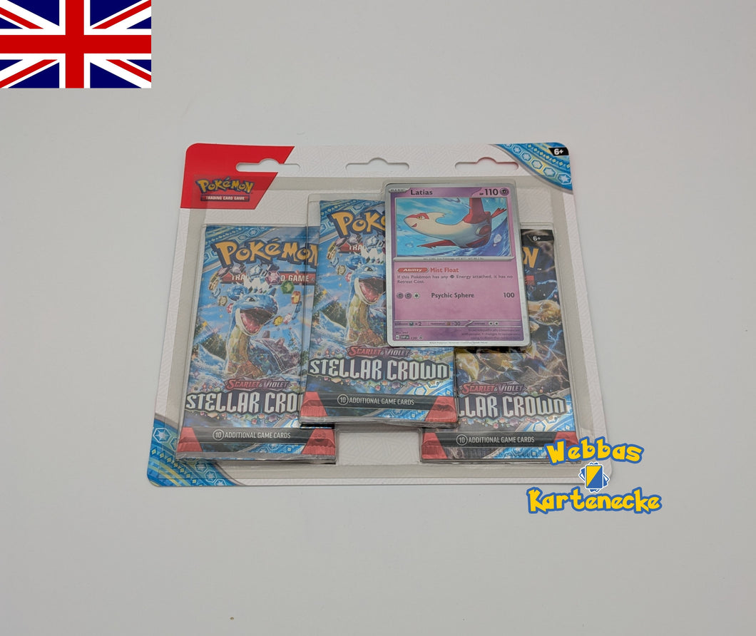 Pokemon TCG Scarlet & Violet Stellar Crown 3er Blister (englisch)