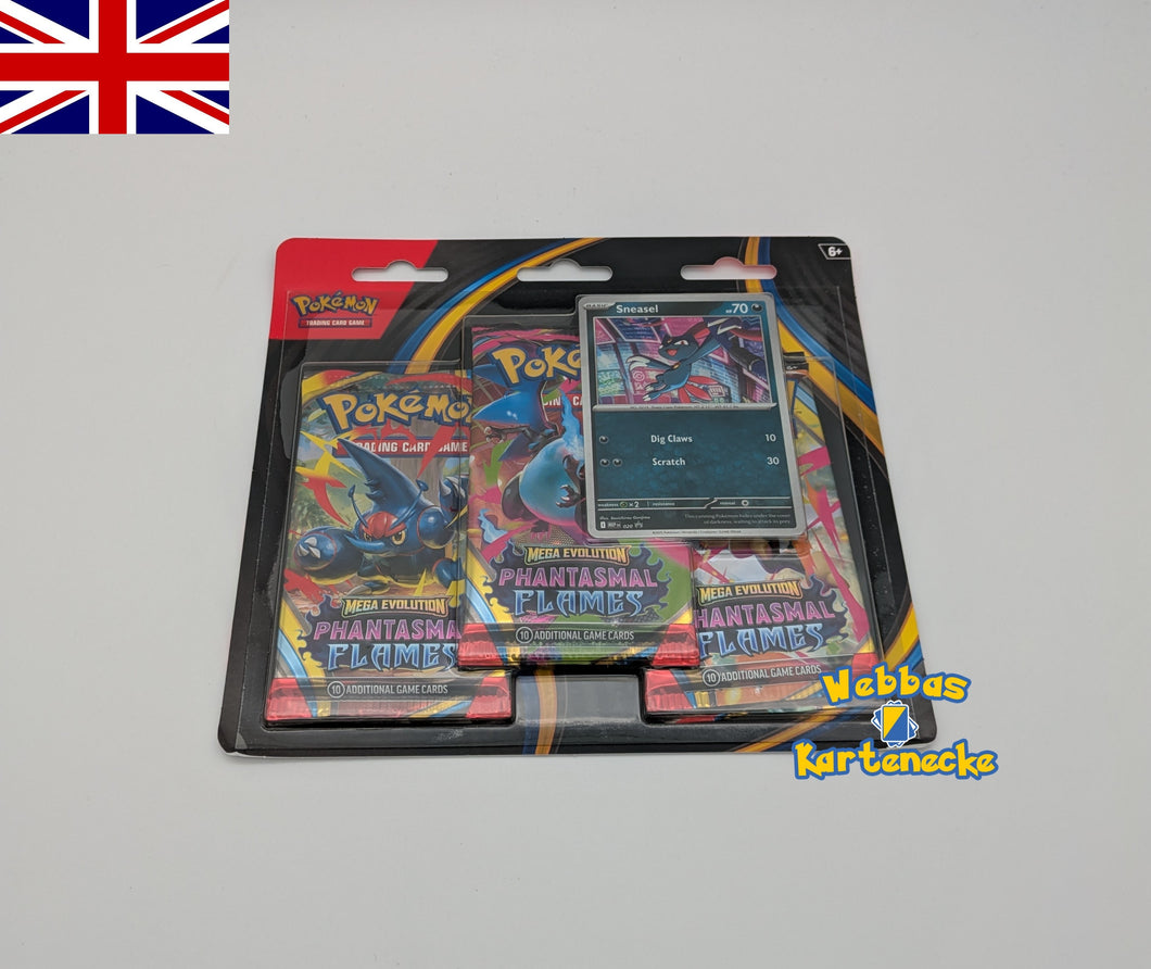 Pokemon TCG Mega Evolution Phantasmal Flames 3er Blister (englisch)