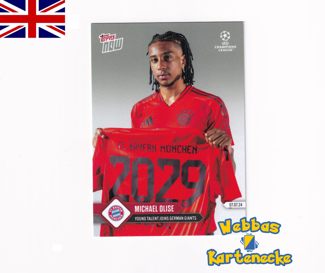 UCL TOPPS NOW Card #140 - Michael Olise - Young Talent joins German Giants