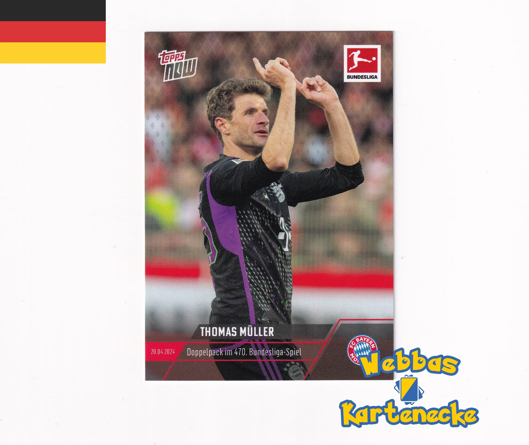 Bundesliga TOPPS NOW Karte #173 - Thomas Müller - Doppelpack im 470. Bundesliga-Spiel