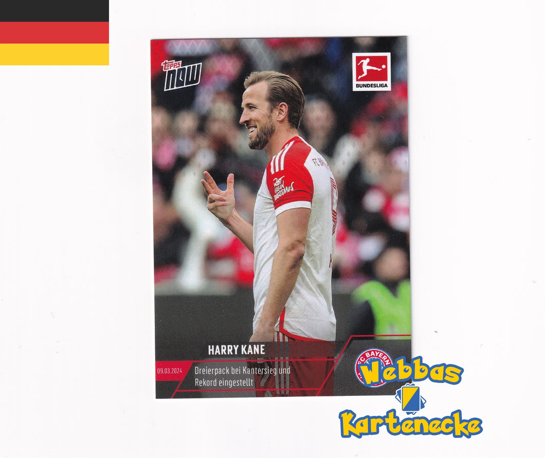 Bundesliga TOPPS NOW Karte #138 - Harry Kane - Dreierpack bei Kantersieg und Rekord eingestellt