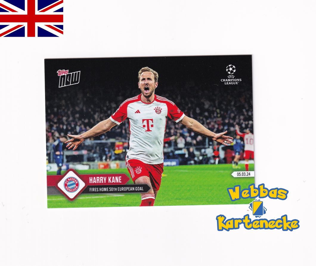 UCL TOPPS NOW Card #101 - Harry Kane - Fires home 50th European goal