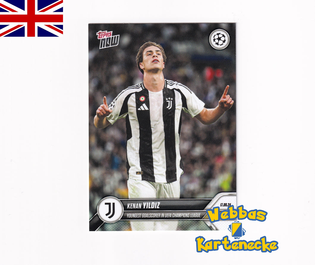 UCC TOPPS NOW 2024 Card #010 - Kenan Yildiz - Youngest Goalscorer in UEFA Champions League