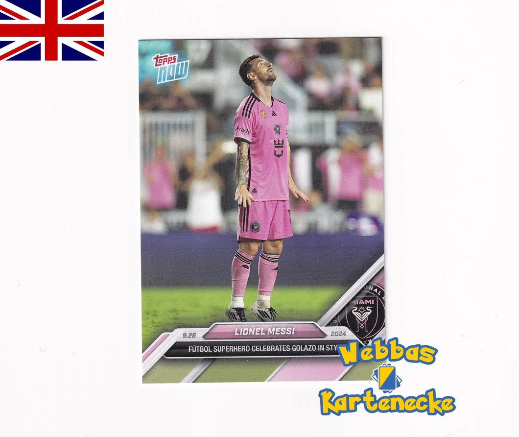 2024 MLS TOPPS NOW Karte #134 - Lionel Messi - Futbol Superhero celebrates Golazo in Style