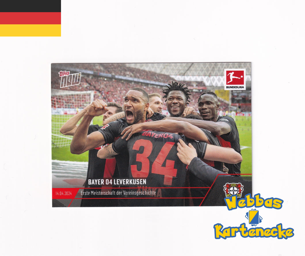 2023/24 Bundesliga TOPPS NOW Karte #164 - Bayer 04 Leverkusen - Erste Meisterschaft der Vereinsgeschichte