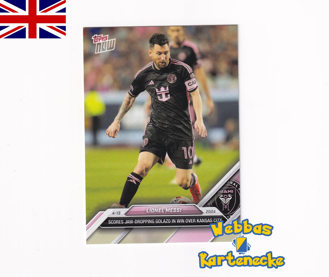 2023/24 MLS TOPPS NOW Karte #36 - Lionel Messi - Scores Jaw-Dropping Golazo in Win over Kansas City