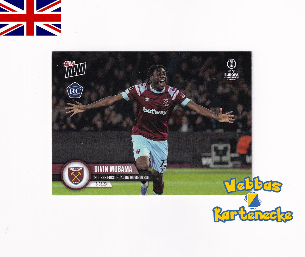 2022/23 UEL TOPPS NOW Card #038 - Divin Mubama - Scores First Goal on Home Debut