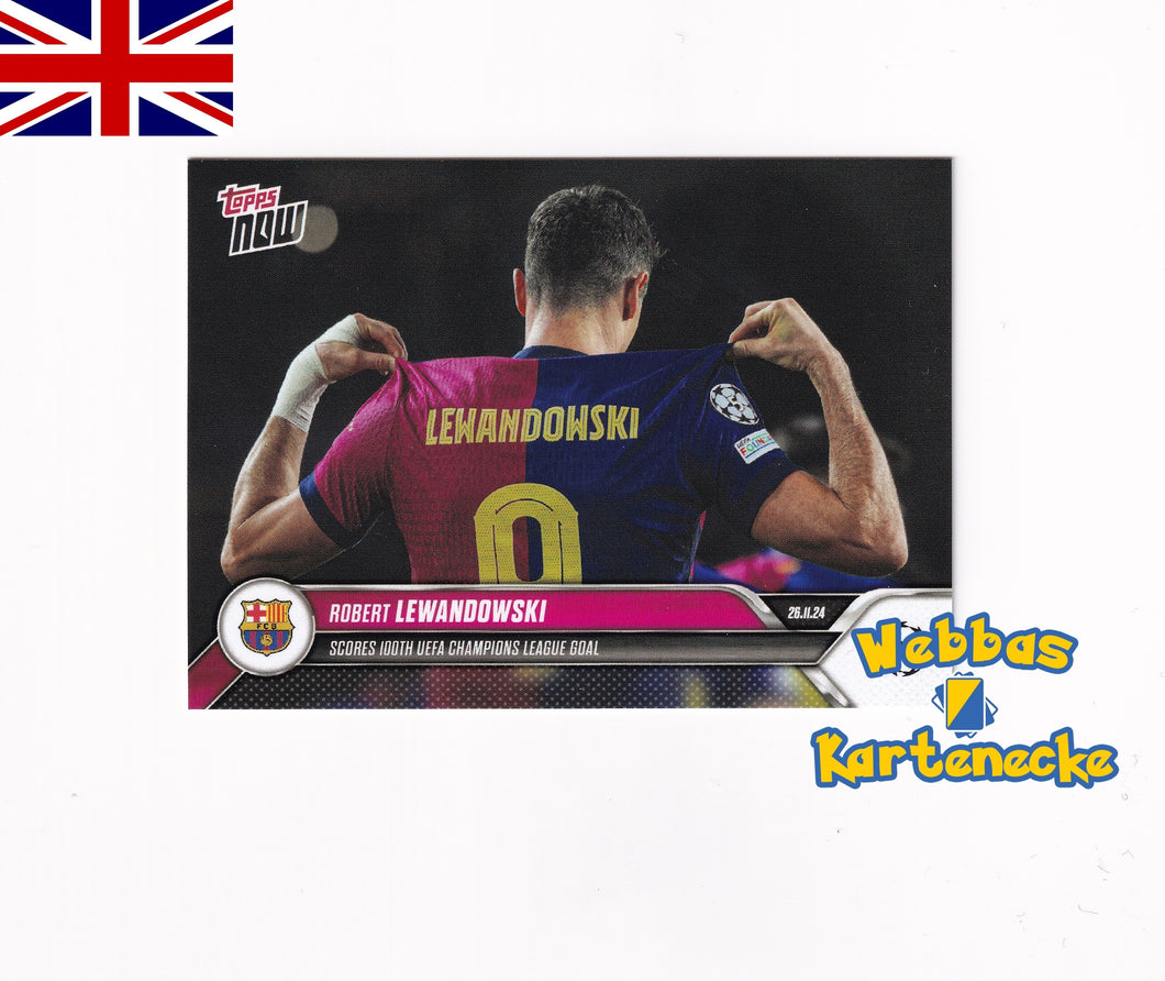 2024/25 UCC TOPPS NOW Card #049 - Robert Lewandowski - Scores 100th UEFA Champions League Goal